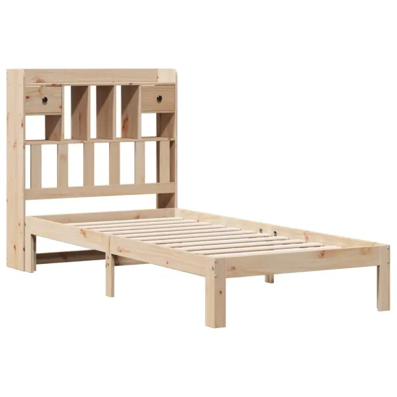 Boekenkastbed in massief grenenhout met optimale totale afmetingen - Bedden & bedframes