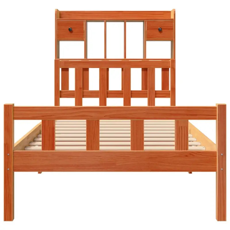 Boekenkastbed in massief grenenhout met perfecte totale afmetingen - Bedden & bedframes