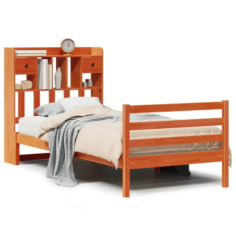 Boekenkastbed van massief grenenhout met comfortabele totale afmetingen - Bedden & bedframes