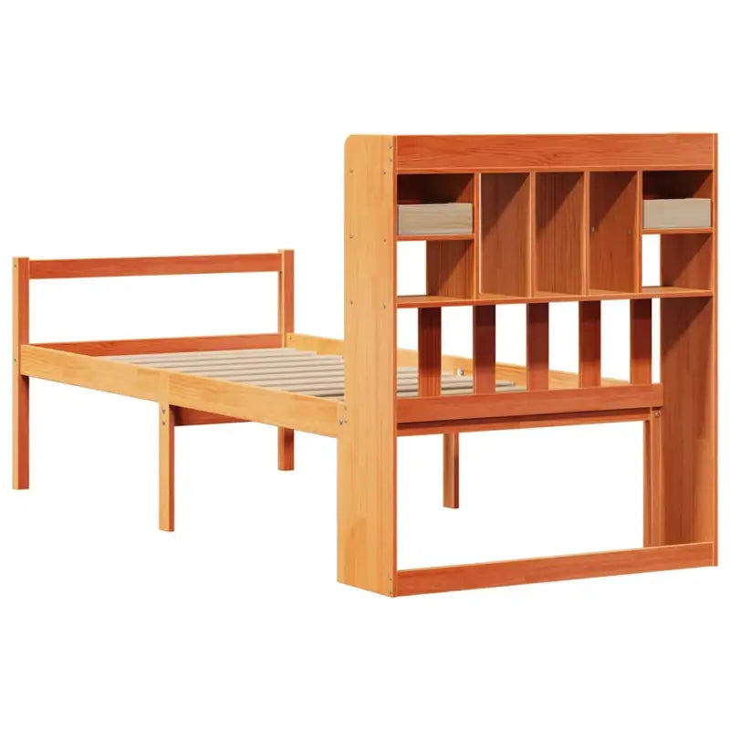 Boekenkastbed van massief grenenhout met grote totale afmetingen - Bedden & bedframes