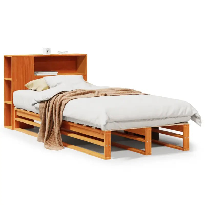 Boekenkastbed van massief grenenhout met ideale totale afmetingen - Bedden & bedframes