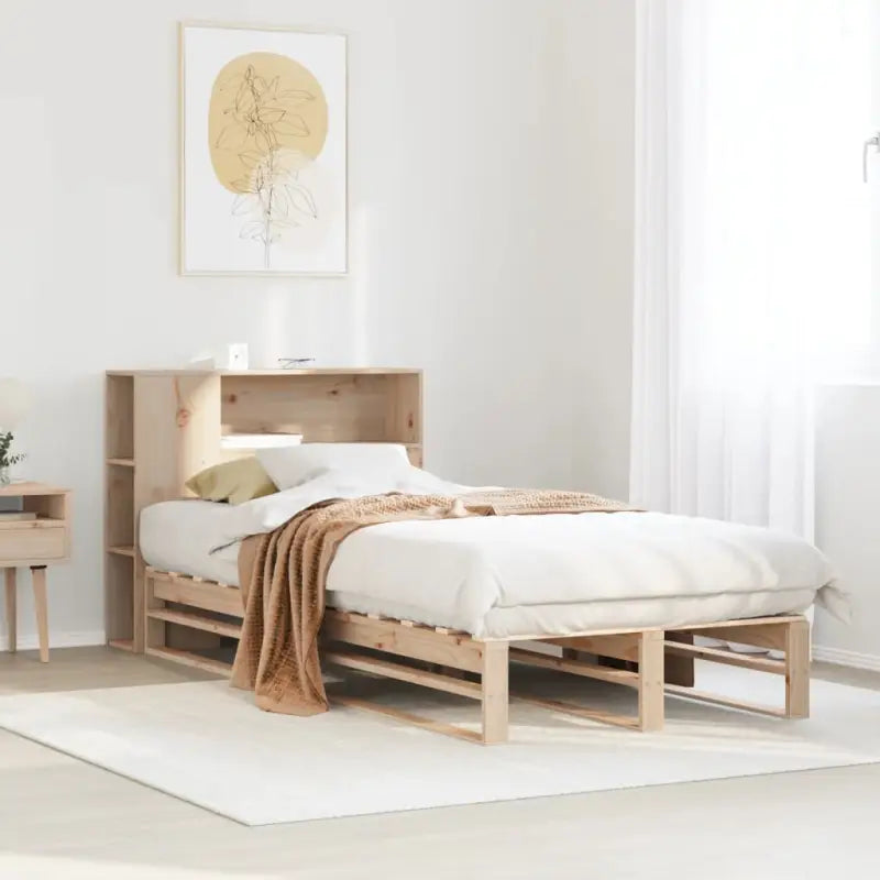 Boekenkastbed van massief grenenhout met ideale totale afmetingen - Bruin / 90 x 200 cm - Bedden & bedframes