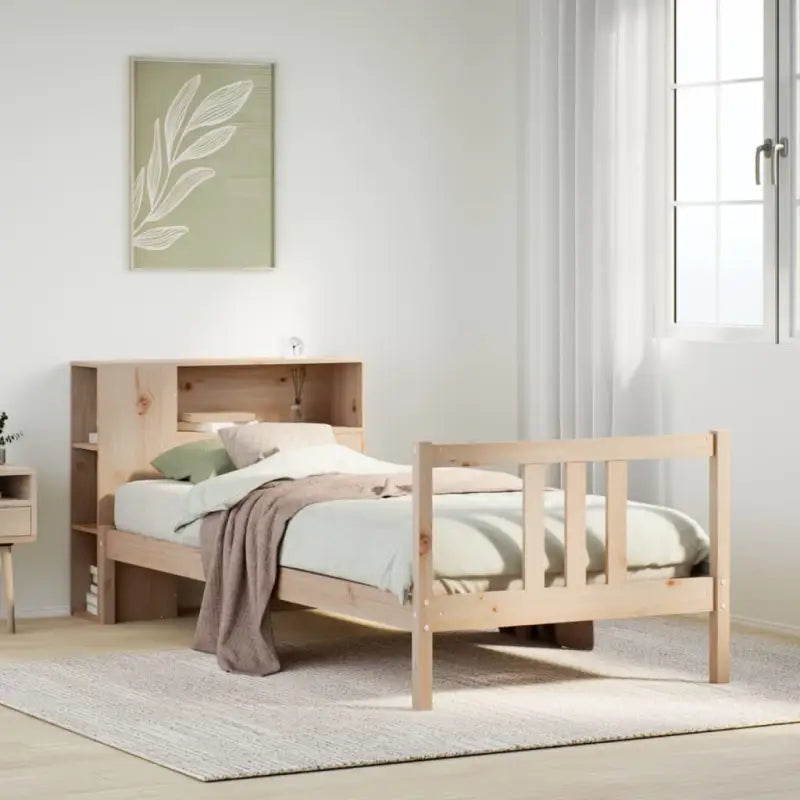 Boekenkastbed van massief grenenhout met ideale totale afmetingen - Naturel / 75 x 190 cm - Bedden & bedframes