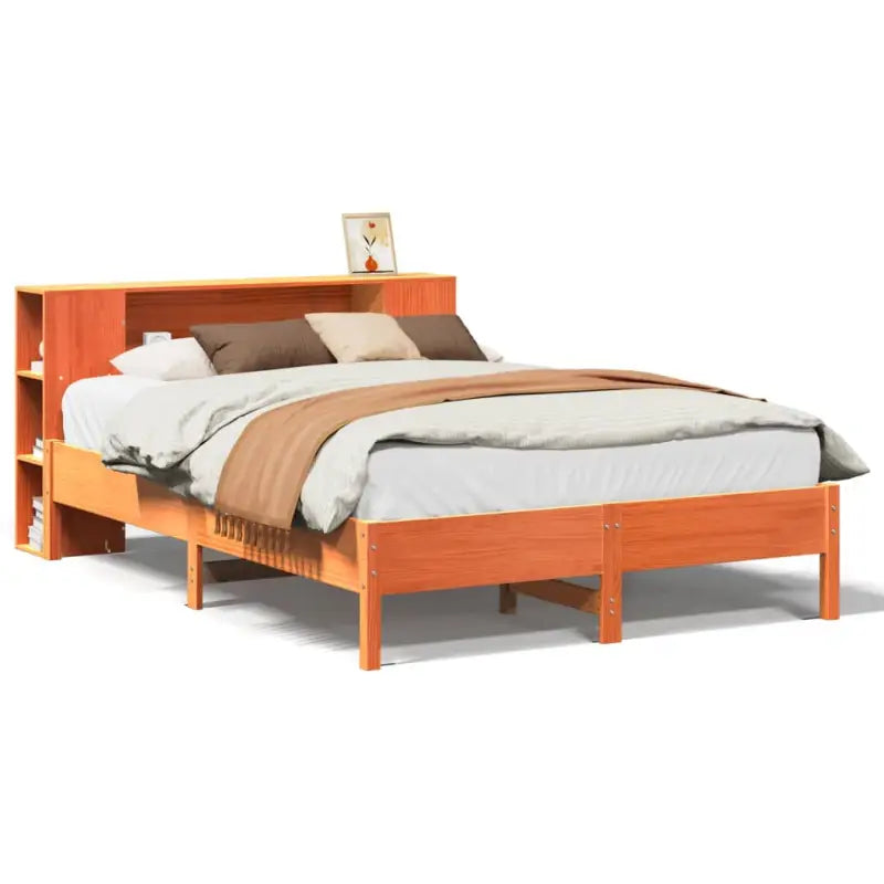 Boekenkastbed van massief grenenhout met optimale totale afmetingen - Bedden & bedframes