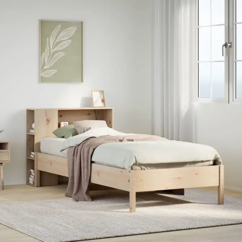 Boekenkastbed van massief grenenhout met optimale totale afmetingen - Naturel / 100 x 200 cm - Bedden & bedframes