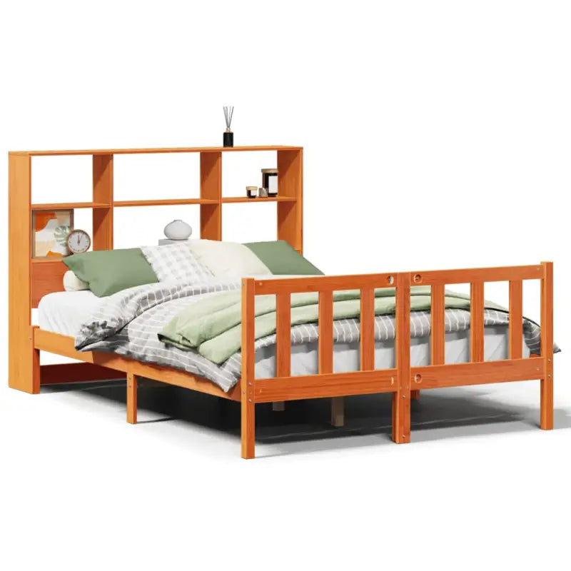 Boekenkastbed van massief grenenhout met optimale totale afmetingen - Bedden & bedframes