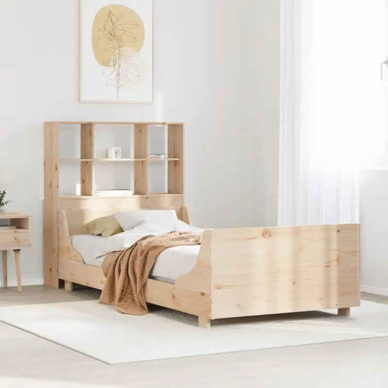 Boekenkastbed van massief grenenhout met perfecte totale afmetingen - Bruin / 100 x 200 cm - Bedden & bedframes