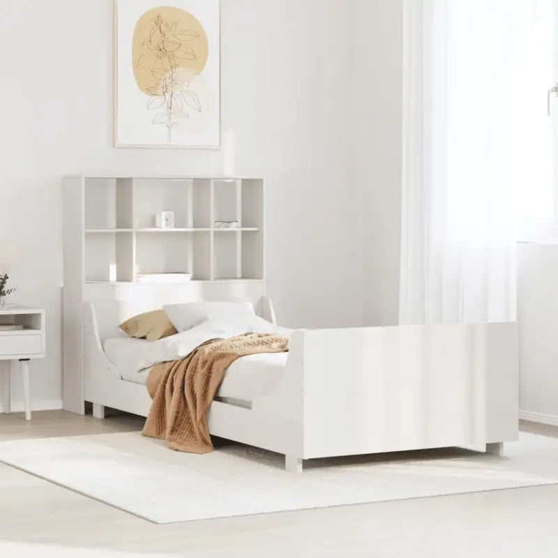 Boekenkastbed van massief grenenhout met perfecte totale afmetingen - Wit / 90 x 200 cm - Bedden & bedframes