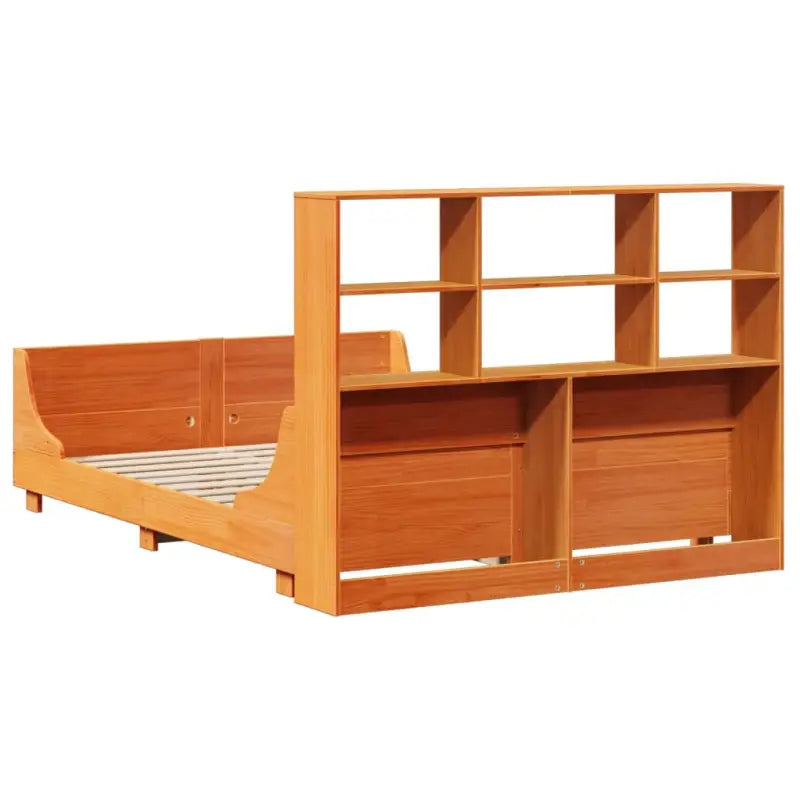 Boekenkastbed van massief grenenhout met perfecte totale afmetingen - Bedden & bedframes