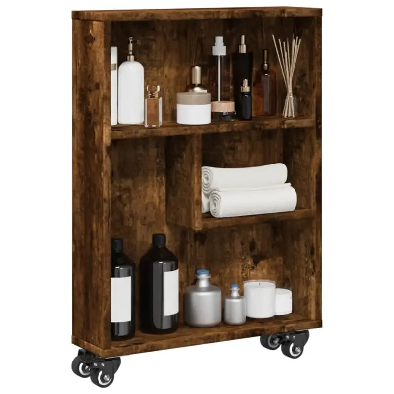Boekenkasten met open kant van bewerkt hout voor interieur - Gerookt eiken / 1 - Boekenkasten
