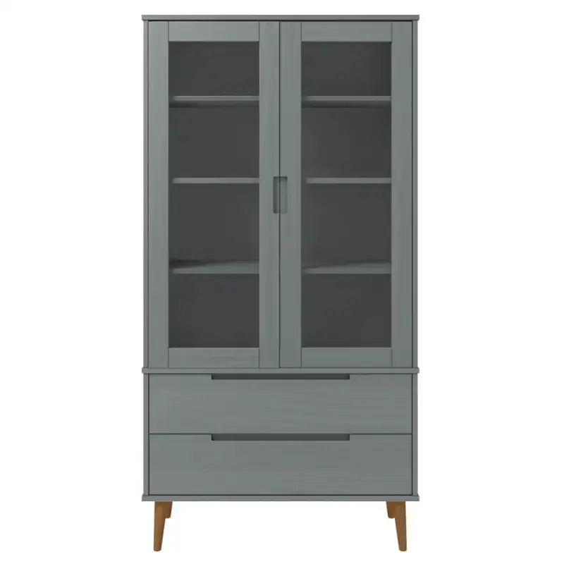 Boekenkasten van massief grenenhout met Scandinavisch design - Grijs / 1 - Boekenkasten