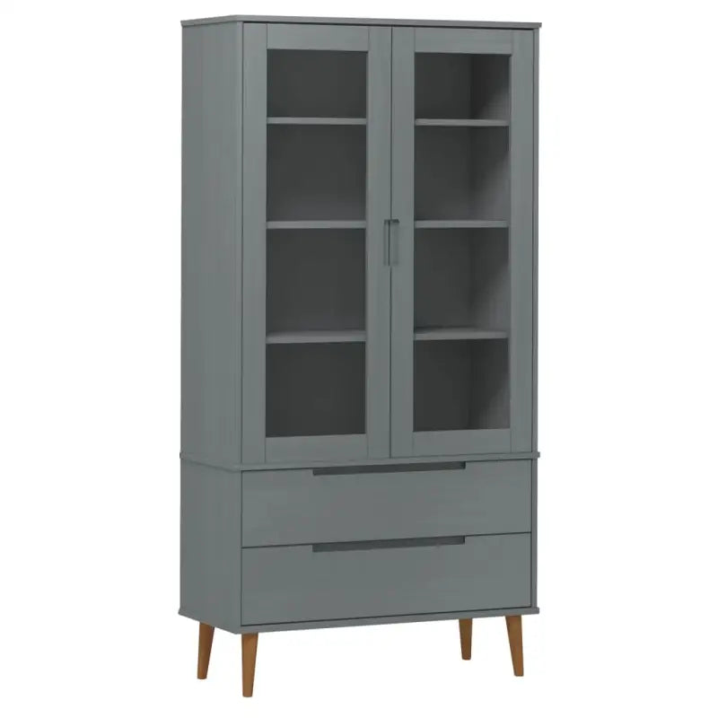 Boekenkasten van massief grenenhout met Scandinavisch design - Grijs / 1 - Boekenkasten
