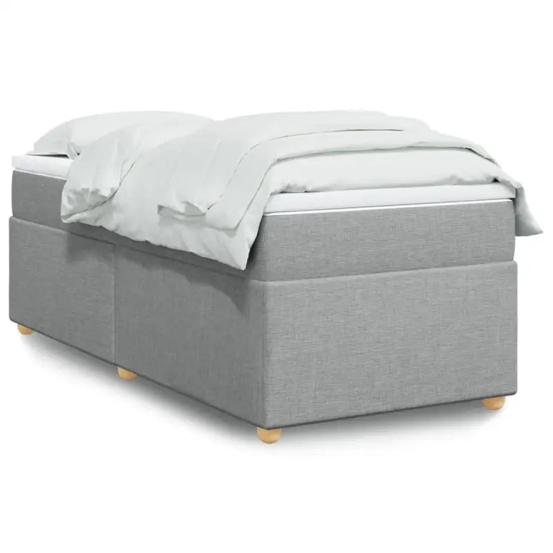 Boxspring met ademend vermogen en duurzaam zwart materiaal - Lichtgrijs / 90 x 190 cm - Bedden & bedframes