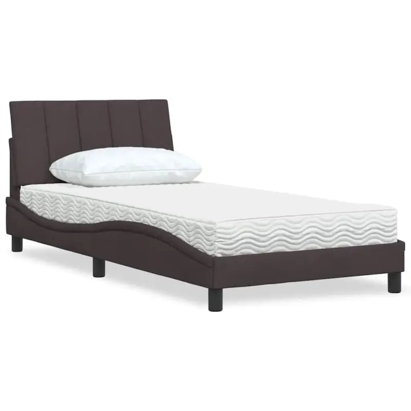 Boxspring nodig slaapcomfort met ademend vermogen en hanko montage vereist - Donkerbruin / 100 x 200 cm - Bedden &