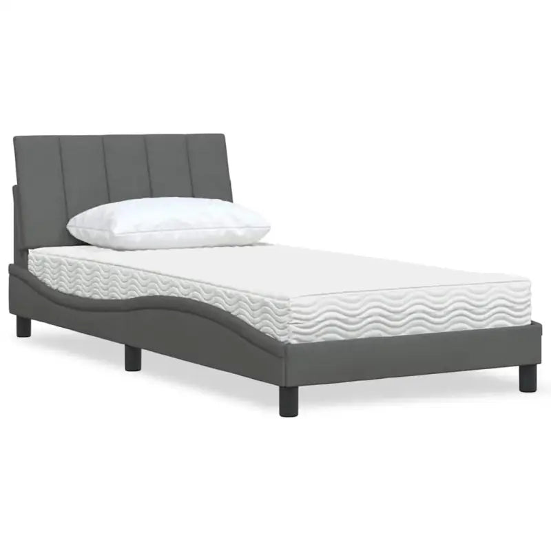 Boxspring nodig slaapcomfort met ademend vermogen en hanko montage vereist - Donkergrijs / 100 x 200 cm - Bedden &