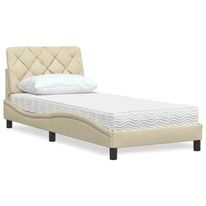 Boxspring nodig voor optimaal slaapcomfort met ademend vermogen - Crème / 90 x 200 cm - Bedden & bedframes