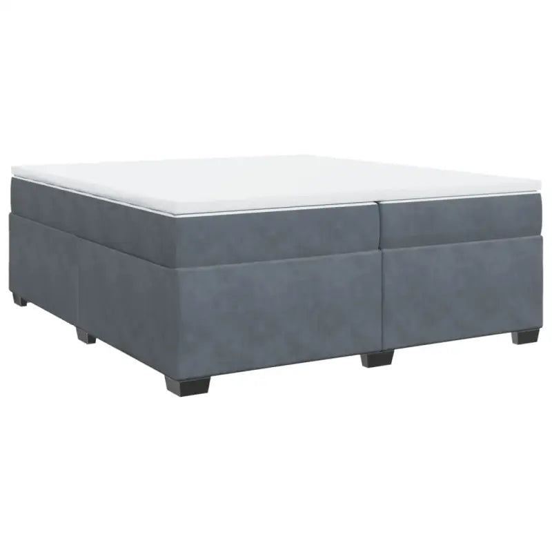 Boxspringbed in donkergrijs materiaal met massief grenenhout bouw - Bedden & bedframes
