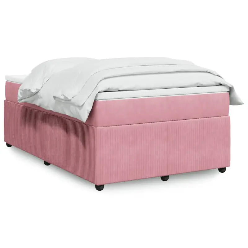 Boxspringbed in donkergrijs materiaal met zachte vulling voor rustgevende nachtrust - Roze / 120 x 200 cm - Bedden &
