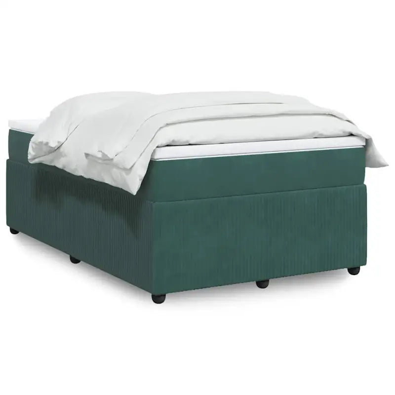 Boxspringbed in donkergrijs materiaal met zachte vulling voor rustgevende nachtrust - Donkergroen / 120 x 200 cm