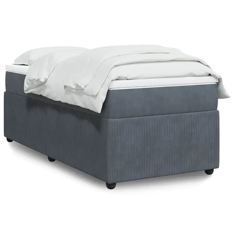 Boxspringbed in donkergrijs materiaal met zachte vulling voor rustgevende nachtrust - Bedden & bedframes