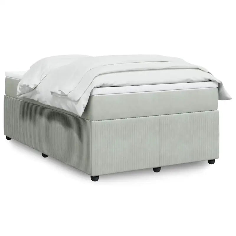 Boxspringbed in donkergrijs materiaal met zachte vulling voor rustgevende nachtrust - Lichtgrijs / 120 x 200 cm