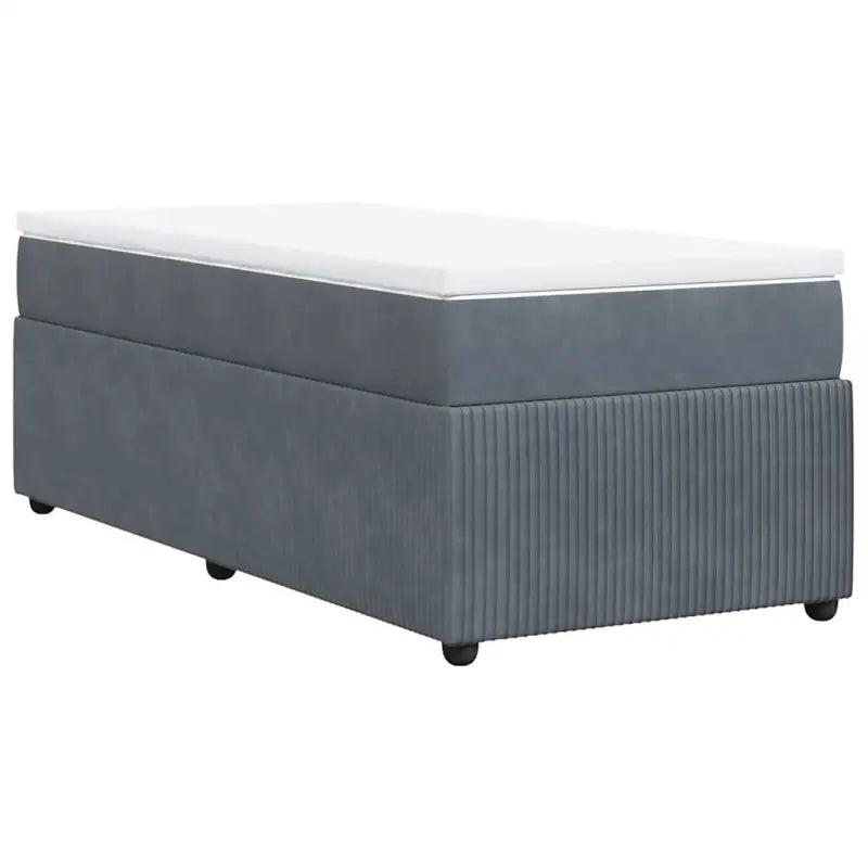 Boxspringbed in donkergrijs materiaal met zachte vulling voor rustgevende nachtrust - Bedden & bedframes