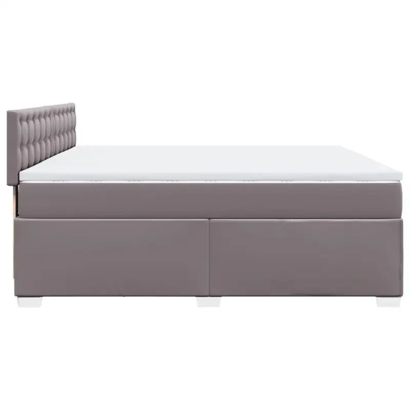 Boxspringbed in grijs materiaal met massief grenenhout en vullingsendracht - Bedden & bedframes