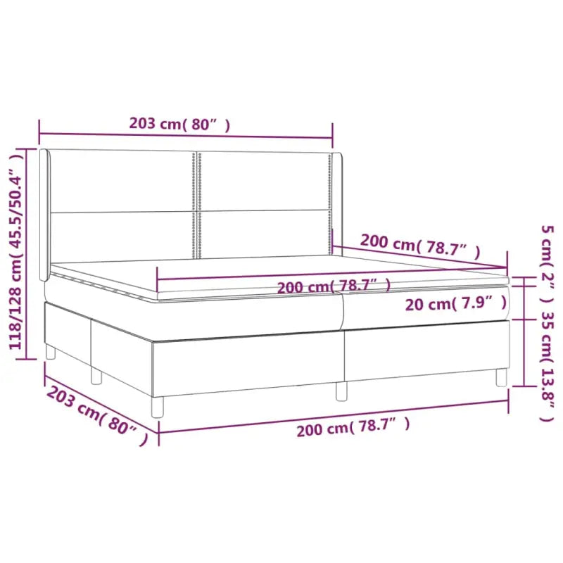 Boxspringbed met hoogwaardig kunstleer en wit materiaal voor rustslaap - Bedden & bedframes