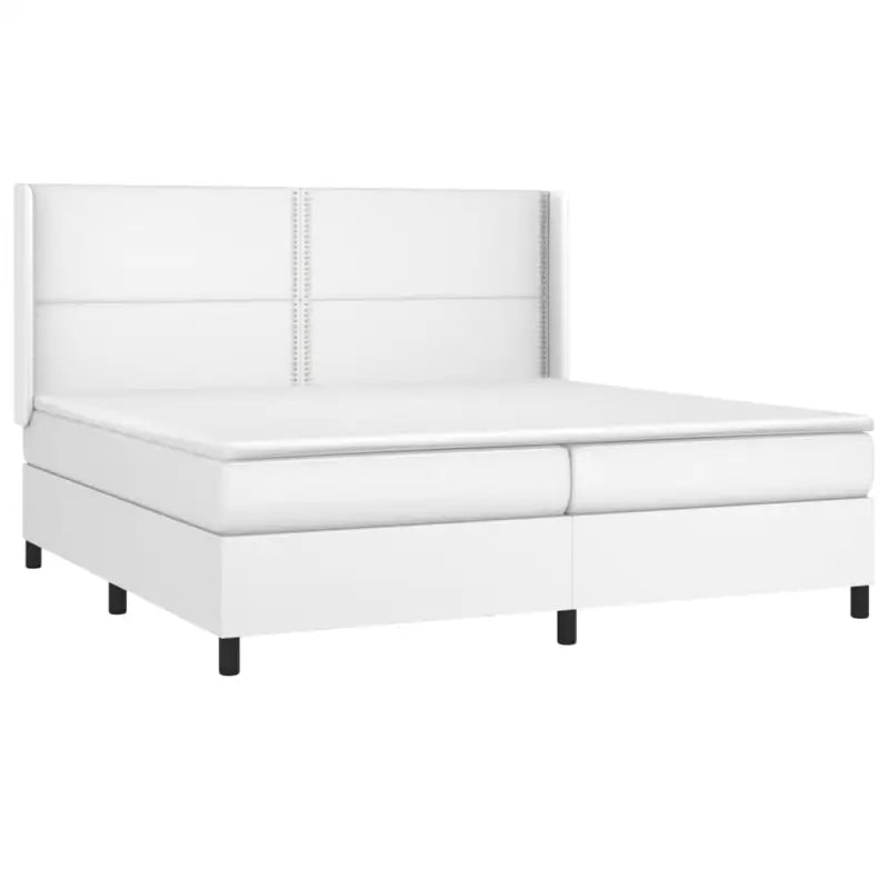 Boxspringbed met hoogwaardig kunstleer en wit materiaal voor rustslaap - Bedden & bedframes