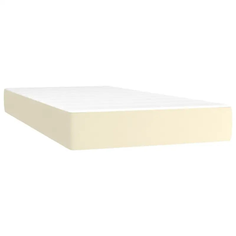 Boxspringbed met multiplex lattenbodem en crème kunstleer voor rust - Bedden & bedframes