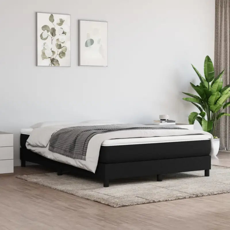 Boxspringbed met multiplex lattenbodem en zwart materiaal voor comfortabele slaap - Zwart / 160 x 200 cm / 25 cm