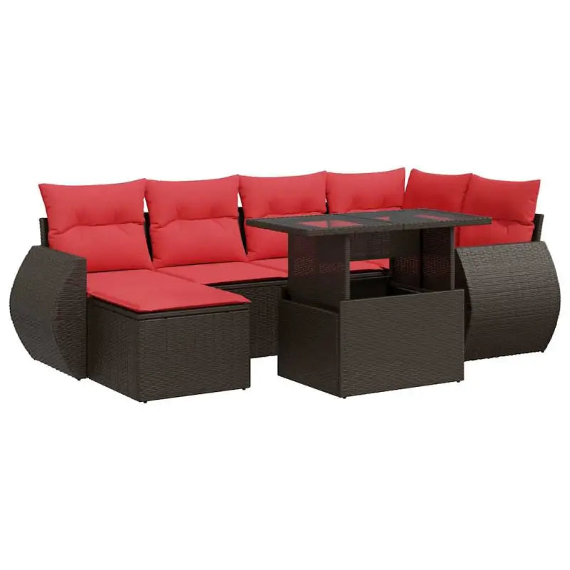 Bruin loungeset met gepoedercoat staal en waterdichte tas voor buiten - Bruin / met opbergruimte - Tuinsets
