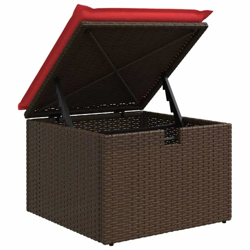 Bruin loungeset van gepoedercoat staal met waterdichte tas voor buitengebruik - Bruin / met opbergruimte - Tuinsets