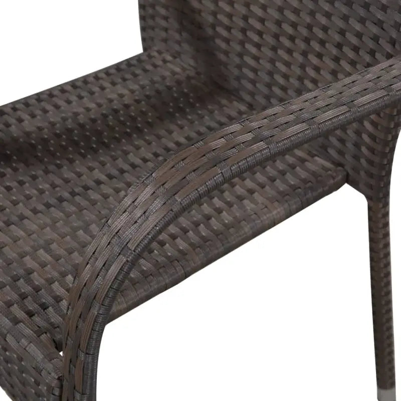 Bruin materiaal tuinset met gepoedercoat staal en weerbestendig PE-rattan - Bruin - Tuinsets