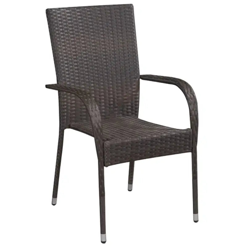 Bruin materiaal tuinset met gepoedercoat staal en weerbestendig PE-rattan - Bruin - Tuinsets