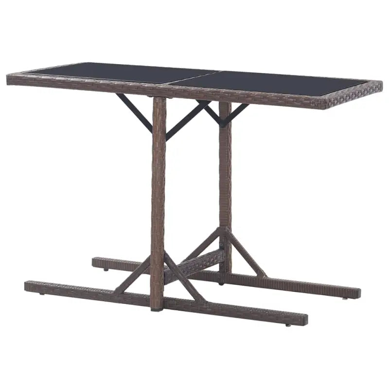 Bruin materiaal tuinset met gepoedercoat staal en weerbestendig PE-rattan - Bruin - Tuinsets