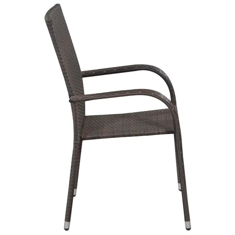 Bruin materiaal tuinset met gepoedercoat staal en weerbestendig PE-rattan - Bruin - Tuinsets