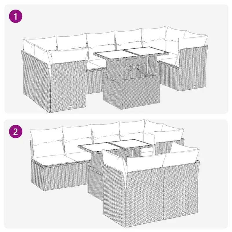 Bruin tuinset met gepoedercoat staal en waterdichte tas voor buitenplezier - Bruin / met opbergruimte - Tuinsets