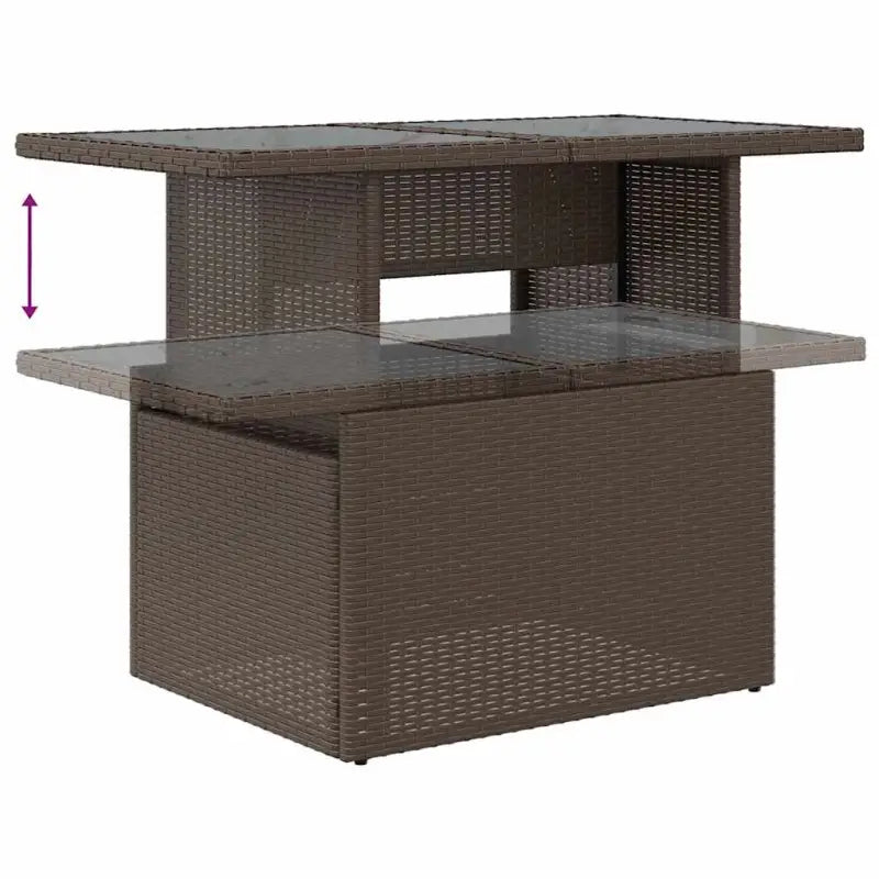Bruine loungeset met gepoedercoat staal en waterdichte tas voor buiten - Bruin / met opbergruimte - Tuinsets