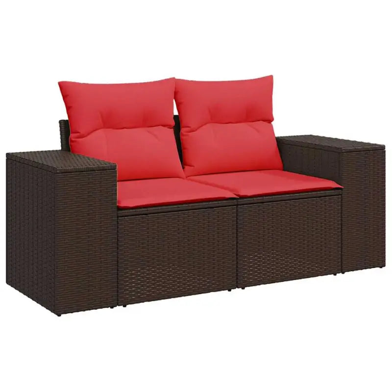 Bruine loungeset met gepoedercoat staal en waterdichte tas voor buitengebruik - Bruin / met opbergruimte - Tuinsets