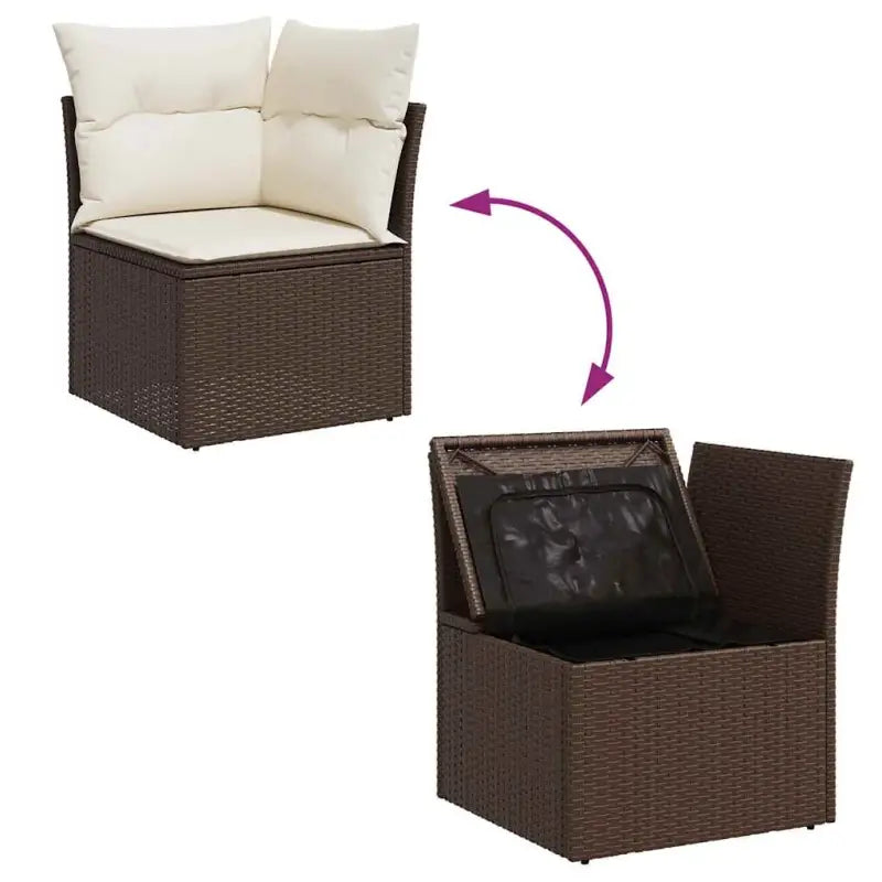 Bruine loungeset met gepoedercoat staal en waterdichte tas voor buiten - Tuinsets