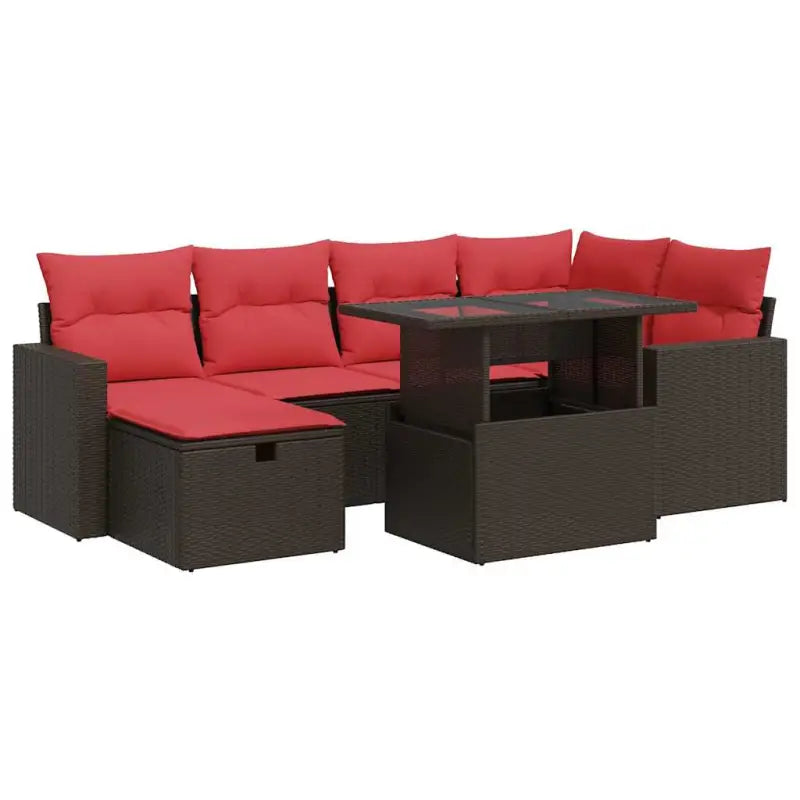 Bruine loungeset met gepoedercoat staal en waterdichte tas voor buiten - Bruin / met opbergruimte - Tuinsets