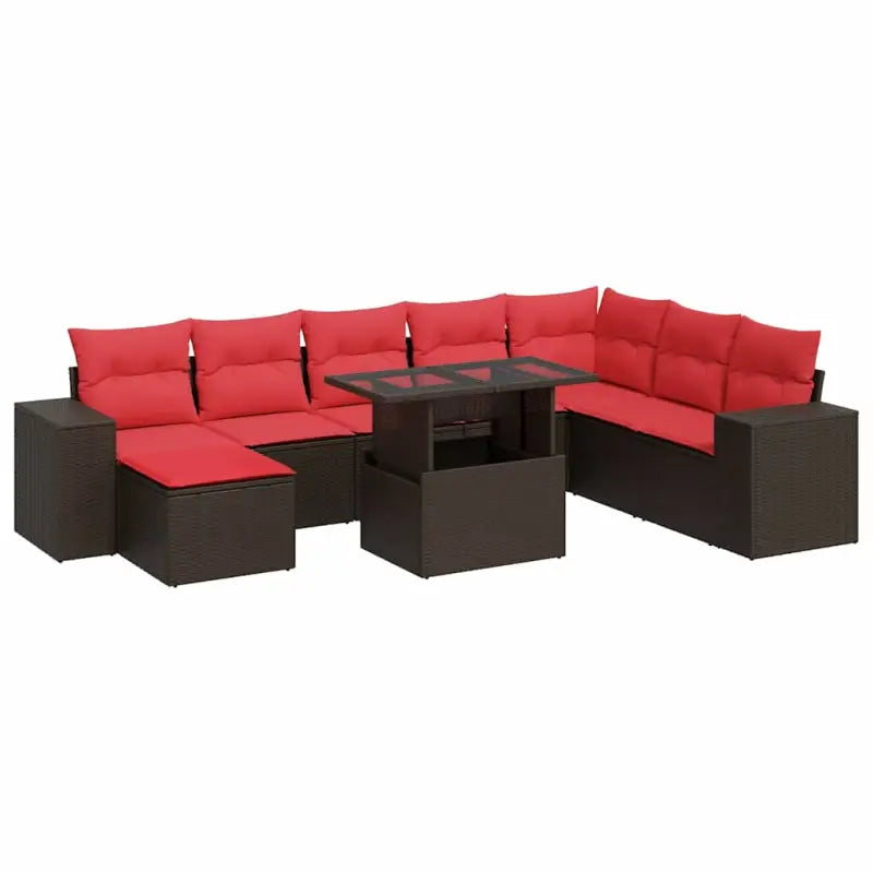 Bruine loungeset met gepoedercoat staal en waterdichte tas voor buiten - Bruin / met opbergruimte - Tuinsets