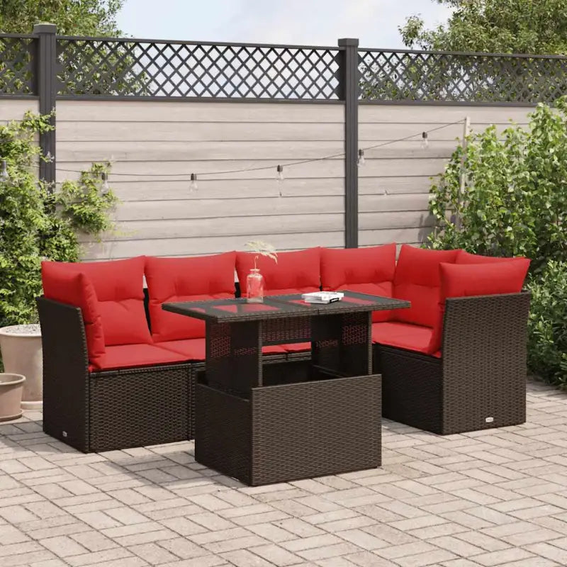 Bruine loungeset met gepoedercoat staal en waterdichte tas voor buiten - Bruin / met opbergruimte - Tuinsets