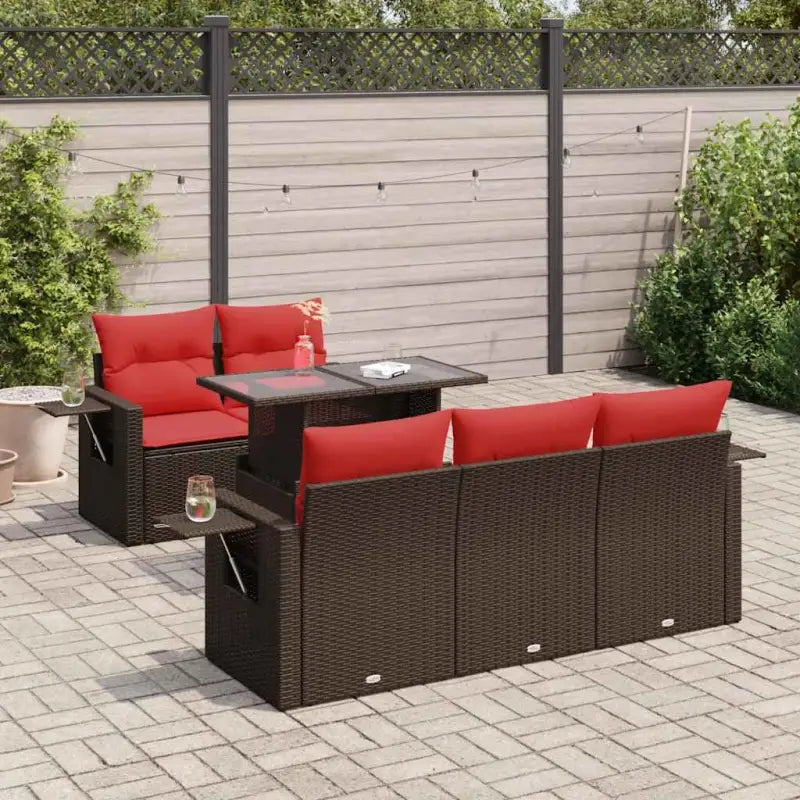 Bruine loungeset met gepoedercoat staal en waterdichte tas voor buiten genieten - Bruin - Tuinsets