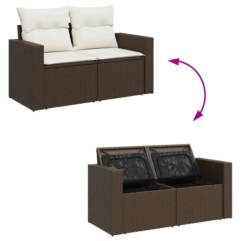 Bruine loungeset met gepoedercoat staal en waterdichte zak voor buitenplezier - Tuinsets