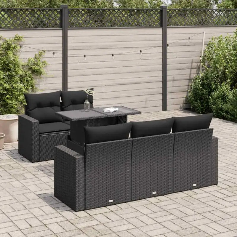Bruine loungeset met gepoedercoat staal en waterdichte zak voor buitenplezier - Zwart / met opbergruimte - Tuinsets