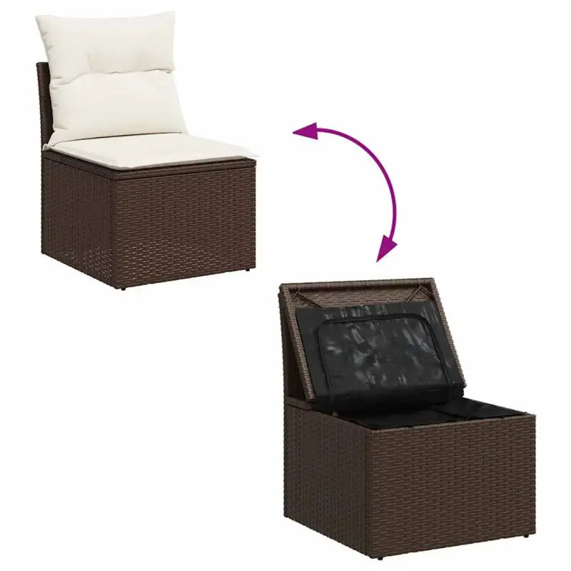 Bruine loungeset met gepoedercoat staal en waterdichte zak voor buitenplezier - Tuinsets