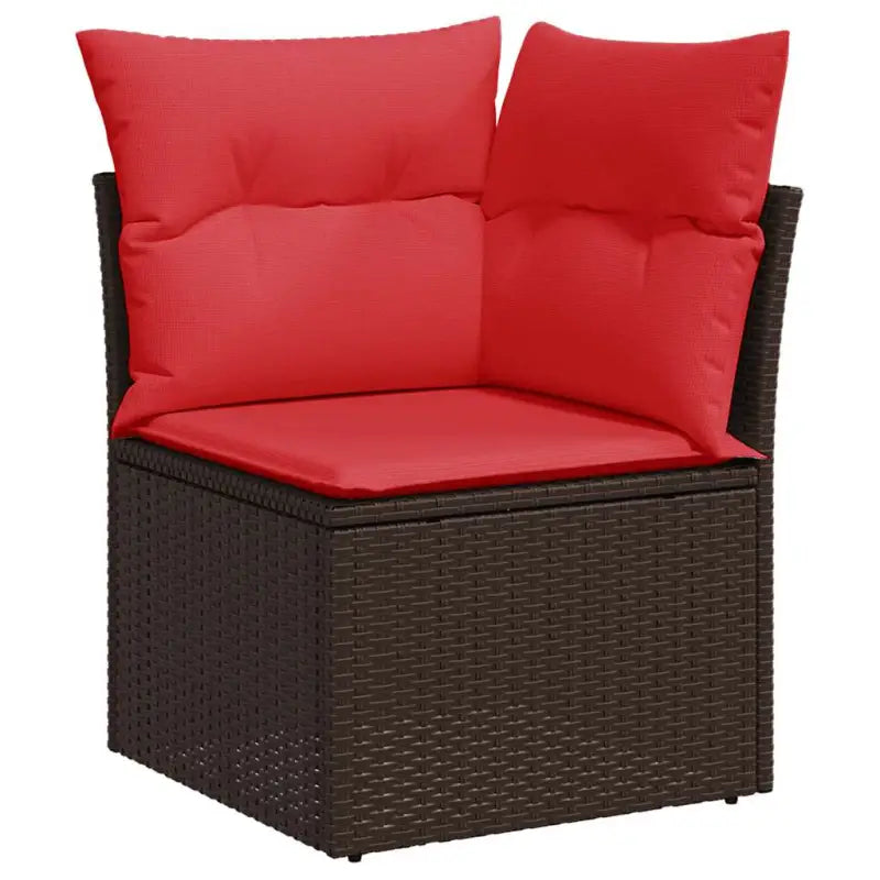 Bruine loungeset met waterdichte tas en gepoedercoat staal voor buiten - Bruin / met opbergruimte - Tuinsets