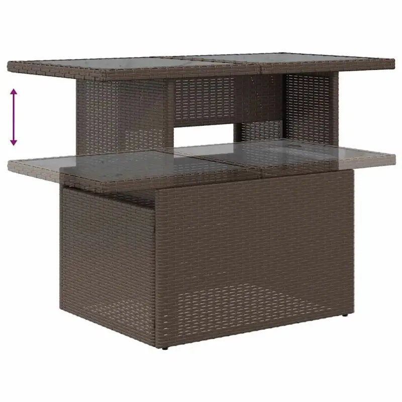 Bruine loungeset met waterdichte tas en gepoedercoat staal voor buiten - Bruin / met opbergruimte - Tuinsets